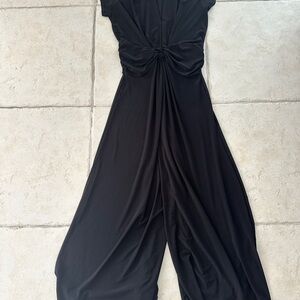 Chic Black Knot-Front Jumpsuit